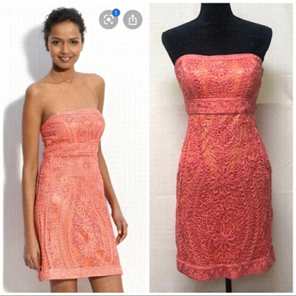 Sue Wong Strapless Cocktail Dress